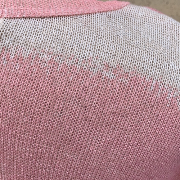 ❌DONATED❌Pink Oatmeal Striped One Side Cold Shoulder Tunic Top - Picture 7 of 11